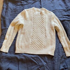 Cozy Cream Fisherman’s Knit Style Pull over Sweater